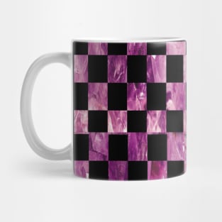 Purple Checkered Pattern, Geometric Abstract Design Mug